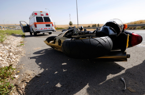 Wrecked Motorcycle on Highway